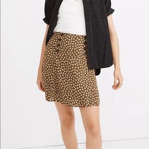 Madewell Piped Mini Skirt in Woodcut Flowers